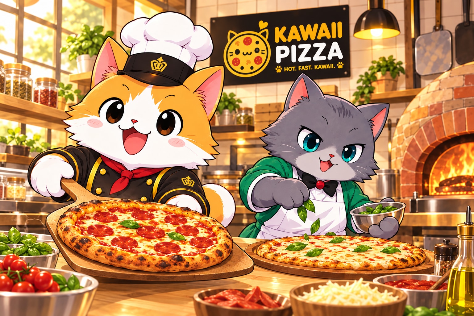 Kawaii Pizza™ Cats vs Customers