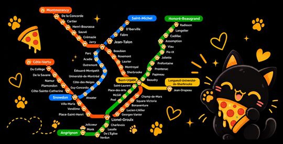 Montréal metro delivery map